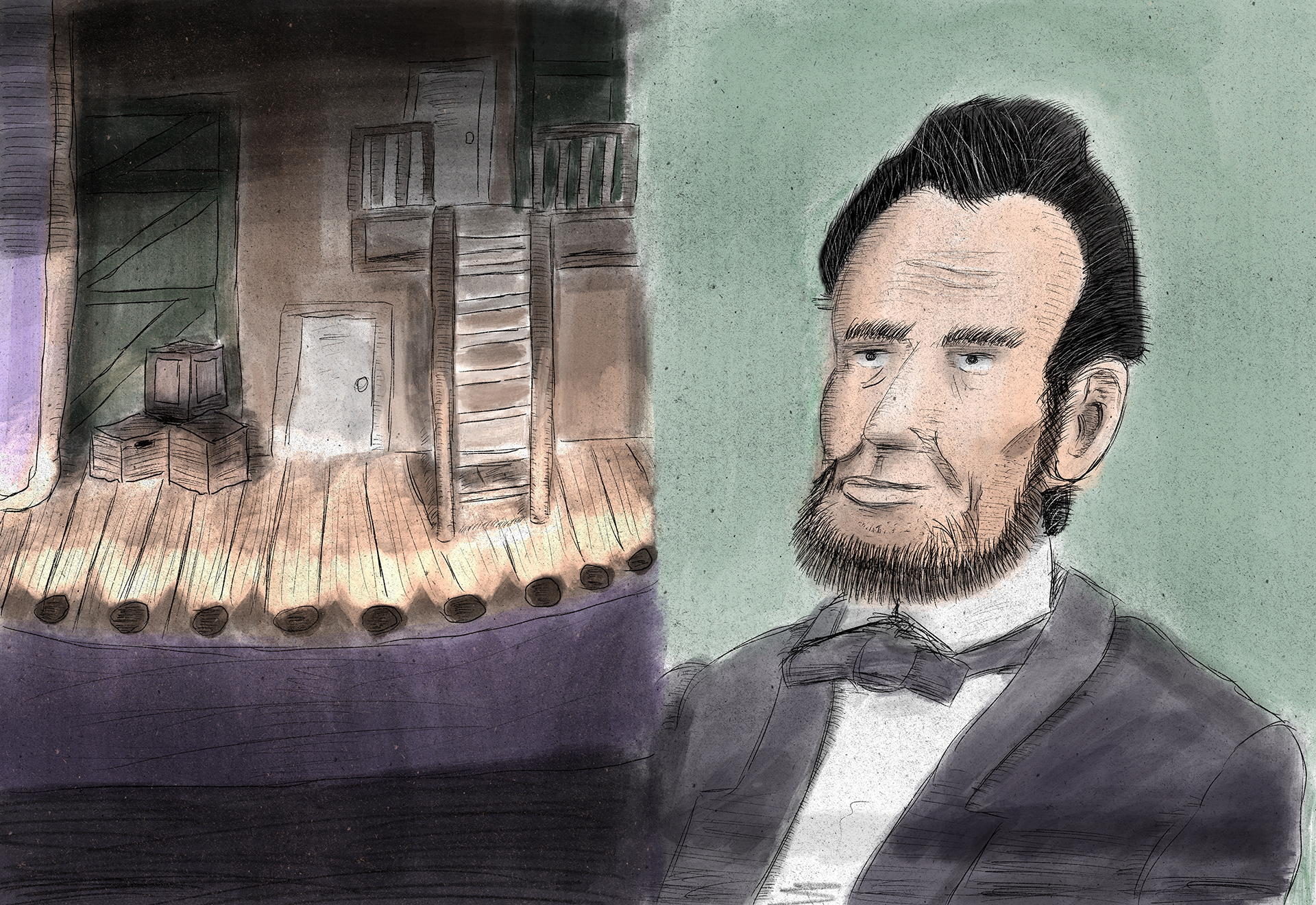 A drawing of Abe Lincoln