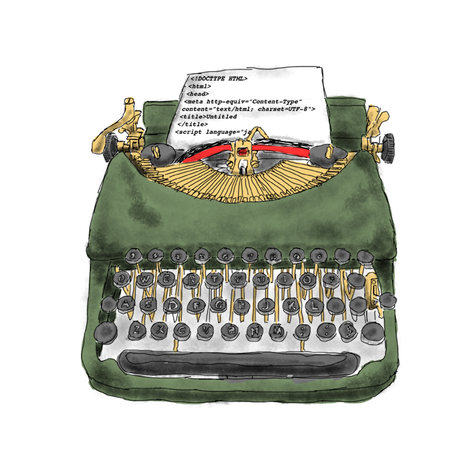 Drawing of a Typewriter